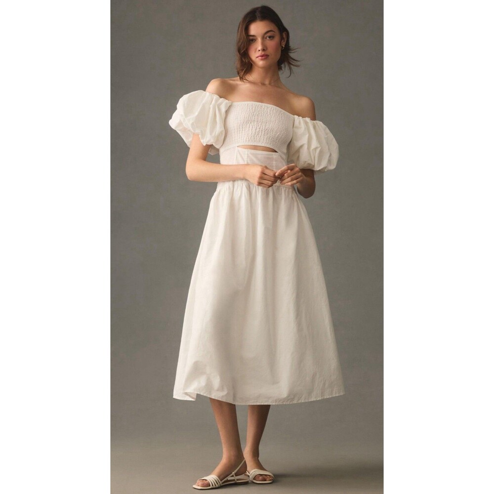 Anthropologie Moon River Dress Midi Sundress Off The Shoulder Cutout Small NWT